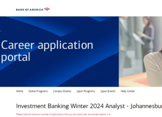 Bank of America Winter Internship Program 2024 - Johannesburg