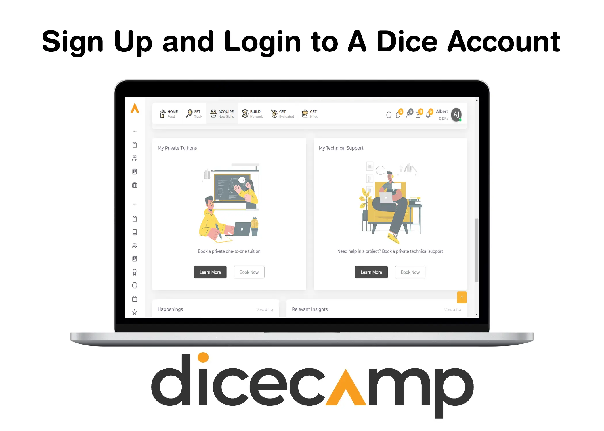 Dice Camp: How to Sign Up & Login to A Dice Account