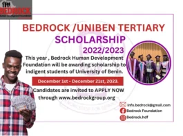 Bedrock/Uniben Tertiary Scholarship for Undergraduates 2023