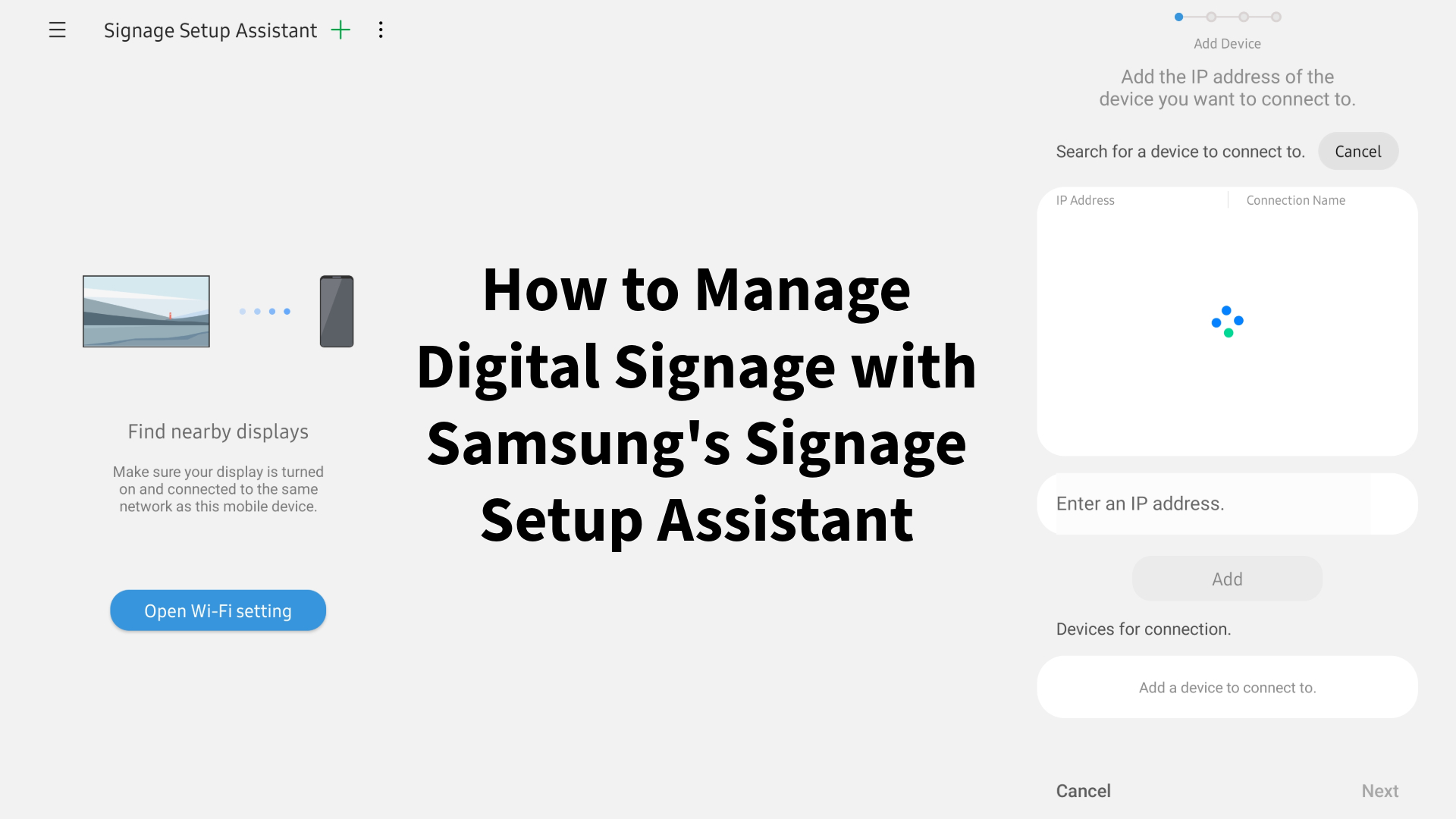 How to Manage Digital Signage with Samsung Signage Setup Assistant
